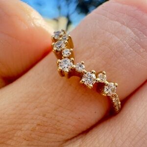 Solid 14k gold genuine diamond ring $1233